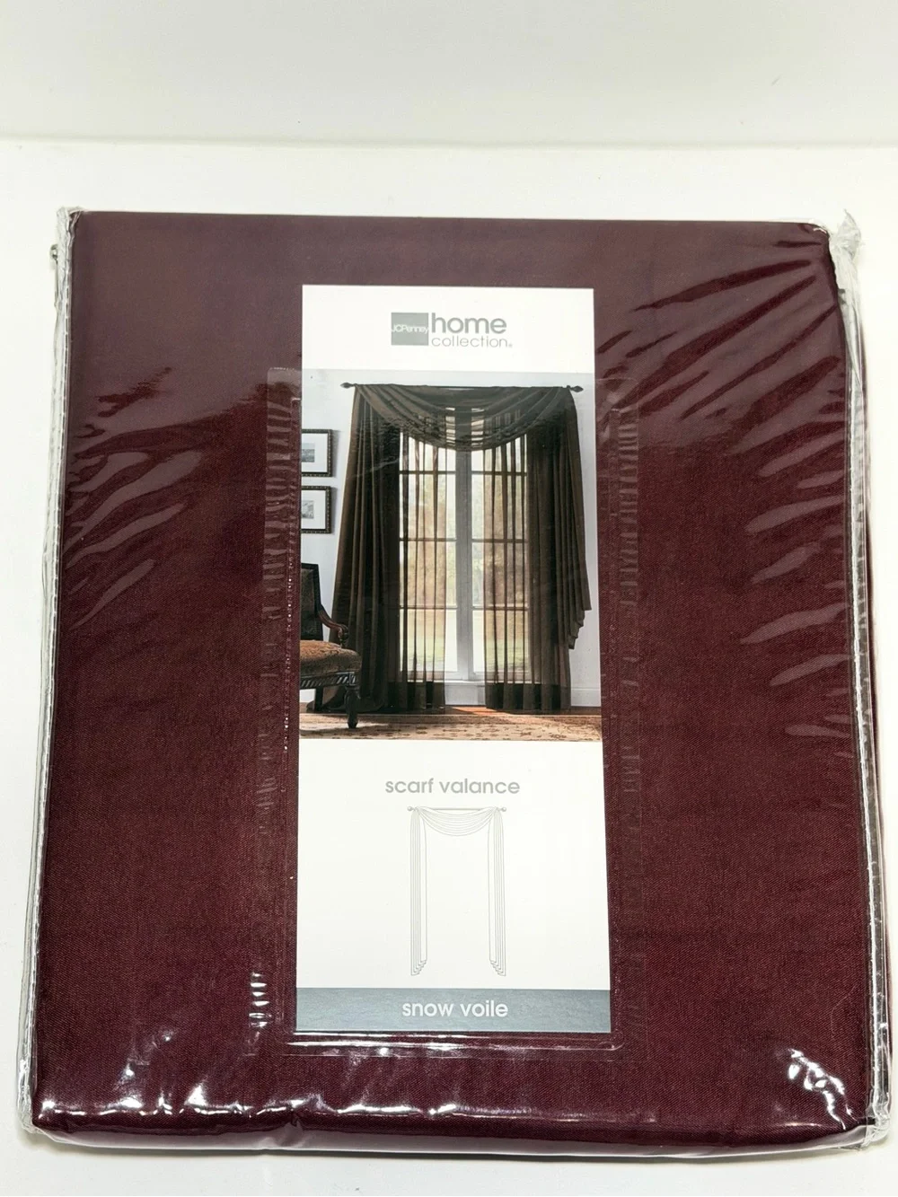 JCPenney Home Collection Window Scarf Valance - Snow Voile